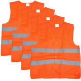 Darrahopens Fashion > Men's Fashion > Men's Coats & Jackets 10x Hi Vis Safety VEST Reflective Tape Workwear Orange ONE SIZE Night & Day BULK