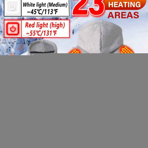 Heated Hoodie Electric Heating Hoodie Smart Heated Sweatshirt 23 Zone Heating - Gray - Size XL(AU XL/EU52) In Australia - Darrahopens