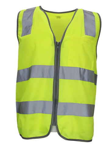 Darrahopens Fashion > Men's Fashion > Men's Coats & Jackets Hi Vis Safety Vest Reflective Tape Zip Up Workwear Pocket High Visibility in Yellow
