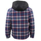Darrahopens Fashion > Men's Fashion > Men's Coats & Jackets Men's Hooded Flannel Jacket Flannelette Plaid Fleece Shirt Zip Up Winter Coat, Blue, 2XL