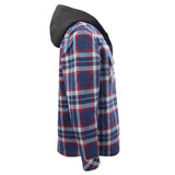 Darrahopens Fashion > Men's Fashion > Men's Coats & Jackets Men's Hooded Flannel Jacket Flannelette Plaid Fleece Shirt Zip Up Winter Coat, Blue, M