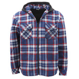 Darrahopens Fashion > Men's Fashion > Men's Coats & Jackets Men's Hooded Flannel Jacket Flannelette Plaid Fleece Shirt Zip Up Winter Coat, Blue, S