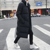 Darrahopens Fashion > Men's Fashion > Men's Coats & Jackets Mens Long Down Jacket Coat Winter Parkas Thick Warm Slim Fit Male Overcoat - Size M Black