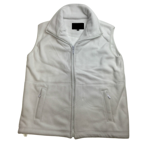 Darrahopens Fashion > Men's Fashion > Men's Coats & Jackets WHITE POLAR FLEECE VEST Thick Casual Wear Warm Winter Plain Fleecy Jacket - White - X-Small