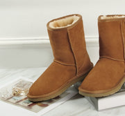 Darrahopens Fashion > Men's Fashion > Men's Dress Shoes & Boots Australian Sheepskin Merino Wool UGG 3/4 Boots Moccasins Slippers Shoes Classic - Chestnut