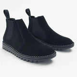 Ripple Sole Mens Ducatti Chelsea Suede Desert Boots Shoes Slip On - Black In Australia - Darrahopens