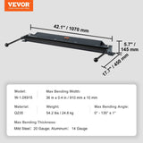 Darrahopens Fashion > Men's Fashion > Men's Dress Shoes & Boots VEVOR Box and Pan Brake, 910 ± 10 mm, 0-130 Degrees Sheet Metal Bending Brake, Portable Mini Metal Bender with 20 Gauge Low Carbon Steel 14 Gauge Aluminum Capacity Power Handle, for Metal Bending