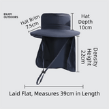 Darrahopens Fashion > Men's Fashion > Men's Hats & Caps 2-Pack Dark Blue Men's Adjustable Sun Protection Hat - Wide Brim, Deep Crown, Quick Dry Breathable Sun Cap with Neck Flap for Hiking & Outdoors