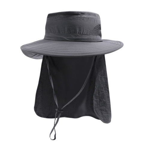 Darrahopens Fashion > Men's Fashion > Men's Hats & Caps 2-Pack Dark Grey Men's Adjustable Sun Protection Hat - Wide Brim, Deep Crown, Quick Dry Breathable Sun Cap with Neck Flap for Hiking & Outdoors