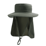Darrahopens Fashion > Men's Fashion > Men's Hats & Caps 2-Pack Green Men's Adjustable Sun Protection Hat - Wide Brim, Deep Crown, Quick Dry Breathable Sun Cap with Neck Flap for Hiking & Outdoors