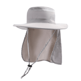 Darrahopens Fashion > Men's Fashion > Men's Hats & Caps 2-Pack Light Grey Men's Adjustable Sun Protection Hat - Wide Brim, Deep Crown, Quick Dry Breathable Sun Cap with Neck Flap for Hiking & Outdoors