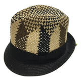 Darrahopens Fashion > Men's Fashion > Men's Hats & Caps 3 Tone Lattice Weave PAPER STRAW TRILBY HAT Fedora Trim Sun Summer Cap - M (57cm)