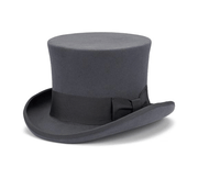 Darrahopens Fashion > Men's Fashion > Men's Hats & Caps 5.5" Premium Australian Wool Felt Top Hat w/ Satin Lining Mad Hatter Magician Tuxedo in Grey