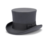 Darrahopens Fashion > Men's Fashion > Men's Hats & Caps 5.5" Premium Australian Wool Felt Top Hat w/ Satin Lining Mad Hatter Magician Tuxedo in Grey