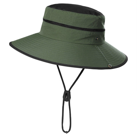 Darrahopens Fashion > Men's Fashion > Men's Hats & Caps Army Green Foldable Wide Brim Sun Hat Unisex Bucket Safari Cap Adjustable 56-60cm for Fishing Hiking Camping and Outdoor Travel