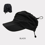 Darrahopens Fashion > Men's Fashion > Men's Hats & Caps Black Foldable Quick-Dry Summer Sports Visor Hat UPF 50+ Adjustable Outdoor Sun Cap