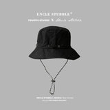 Darrahopens Fashion > Men's Fashion > Men's Hats & Caps Black Packable Bucket Hat Unisex Wide Brim Foldable Sun Protection Hiking Travel Cap