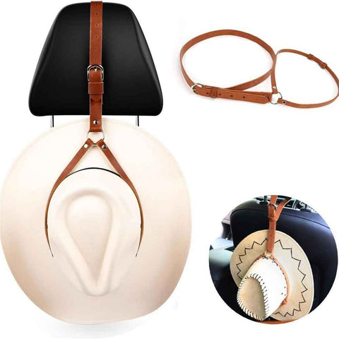 Darrahopens Fashion > Men's Fashion > Men's Hats & Caps Cowboy Hat Holder for Your Vehicle, 2PCS Leather Cowboy Mounts for truck, Hat Rack for Pickup Truck Keep Your Hat Securely, brown