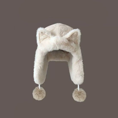Darrahopens Fashion > Men's Fashion > Men's Hats & Caps Fleece winter hat - Warm hat with thickened ear flaps - Soft, comfortable and frost-resistant - Stylish winter accessory - Color: Beige