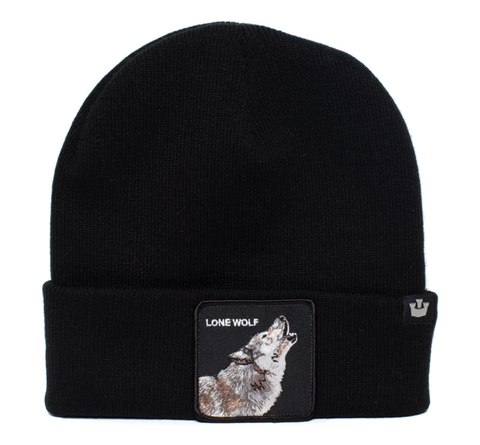 Darrahopens Fashion > Men's Fashion > Men's Hats & Caps Goorin Lone Wolf Man Beanie Hat Warm Winter Ski Animal Series - Black