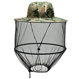 Darrahopens Fashion > Men's Fashion > Men's Hats & Caps Green camouflage Outdoor Fishing Hat with Mesh Head Net Sun Protection Bucket Cap Anti-Mosquito Fly Guard for Gardening Hiking & Beekeeping