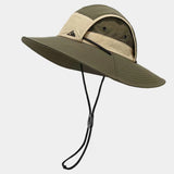 Darrahopens Fashion > Men's Fashion > Men's Hats & Caps Green Quick-Dry Sun Protection Bucket Hat for Men - Breathable Outdoor Hiking & Fishing Cap with Wide Brim