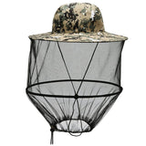 Darrahopens Fashion > Men's Fashion > Men's Hats & Caps Grey camouflage Outdoor Fishing Hat with Mesh Head Net Sun Protection Bucket Cap Anti-Mosquito Fly Guard for Gardening Hiking & Beekeeping