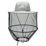 Darrahopens Fashion > Men's Fashion > Men's Hats & Caps Grey Outdoor Fishing Hat with Mesh Head Net Sun Protection Bucket Cap Anti-Mosquito Fly Guard for Gardening Hiking & Beekeeping