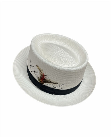 Darrahopens Fashion > Men's Fashion > Men's Hats & Caps Hand Woven Fedora Trilby Pork Pie Hat Summer Breathable Waterproof - Natural In Australia - Darrahopens