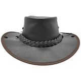 Darrahopens Fashion > Men's Fashion > Men's Hats & Caps Jacaru Boundary Rider Bovine Cow Leather Hat Chinstrap Side Snaps - Brown In Australia - Darrahopens