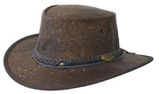 Darrahopens Fashion > Men's Fashion > Men's Hats & Caps JACARU Squashy Kangaroo Leather Hat Roo Traveller Crushable Travel Outback - Brown In Australia - Darrahopens