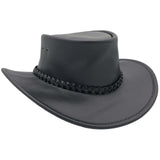 Darrahopens Fashion > Men's Fashion > Men's Hats & Caps Jacaru Swagman Leather Outback Hat Wide Brim - Black In Australia - Darrahopens