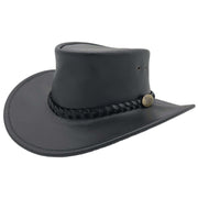 Darrahopens Fashion > Men's Fashion > Men's Hats & Caps Jacaru Swagman Leather Outback Hat Wide Brim - Black In Australia - Darrahopens