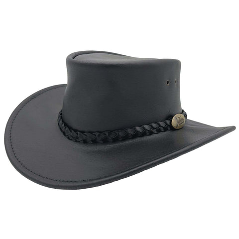 Darrahopens Fashion > Men's Fashion > Men's Hats & Caps Jacaru Swagman Leather Outback Hat Wide Brim - Black In Australia - Darrahopens