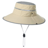 Darrahopens Fashion > Men's Fashion > Men's Hats & Caps Khaki Foldable Wide Brim Sun Hat Unisex Bucket Safari Cap Adjustable 56-60cm for Fishing Hiking Camping and Outdoor Travel