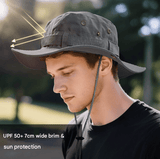 Darrahopens Fashion > Men's Fashion > Men's Hats & Caps Khaki Foldable Wide Brim Sun Hat Unisex Bucket Safari Cap Adjustable 56-60cm for Fishing Hiking Camping and Outdoor Travel