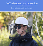 Darrahopens Fashion > Men's Fashion > Men's Hats & Caps Letter gray Outdoor Fishing Hat with Mesh Head Net Sun Protection Bucket Cap Anti-Mosquito Fly Guard for Gardening Hiking & Beekeeping