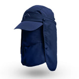 Darrahopens Fashion > Men's Fashion > Men's Hats & Caps Navy Blue UV Protection 4-in-1 Outdoor Sun Hat with Removable Flaps