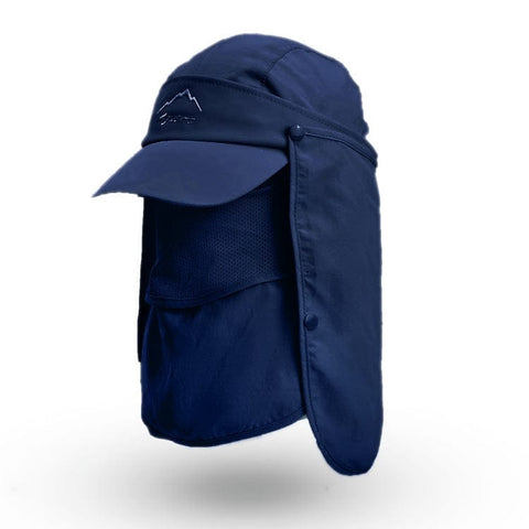 Darrahopens Fashion > Men's Fashion > Men's Hats & Caps Navy Blue UV Protection 4-in-1 Outdoor Sun Hat with Removable Flaps
