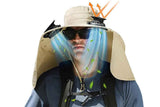 Darrahopens Fashion > Men's Fashion > Men's Hats & Caps Outdoor Wide Brim Sun Hat With 2 Solar Fans Fishing And Beach Hat With Built In Fan -Khaki