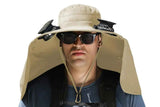 Darrahopens Fashion > Men's Fashion > Men's Hats & Caps Outdoor Wide Brim Sun Hat With 2 Solar Fans Fishing And Beach Hat With Built In Fan -Khaki