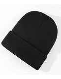 Darrahopens Fashion > Men's Fashion > Men's Hats & Caps Plain Knit Beanie Hat, Unisex Winter Warm Ski Cap, One Size, Black