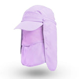 Darrahopens Fashion > Men's Fashion > Men's Hats & Caps Purple UV Protection 4-in-1 Outdoor Sun Hat with Removable Flaps