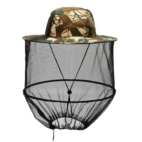 Darrahopens Fashion > Men's Fashion > Men's Hats & Caps Summer leaf camouflage Outdoor Fishing Hat with Mesh Head Net Sun Protection Bucket Cap Anti-Mosquito Fly Guard for Gardening Hiking & Beekeeping