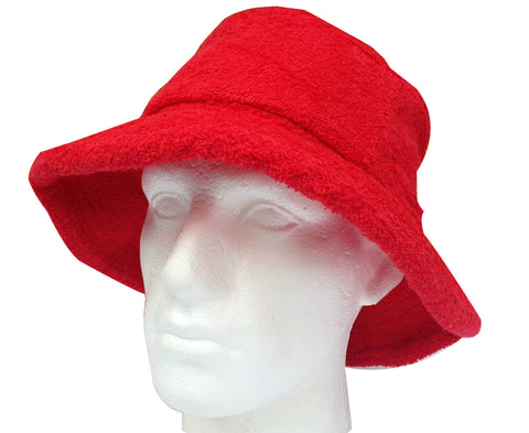 Darrahopens Fashion > Men's Fashion > Men's Hats & Caps Terry Towelling BUCKET HAT Daggy Fishing Camping Lad Cap Retro  100% COTTON - Red - XX-Large