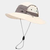 Darrahopens Fashion > Men's Fashion > Men's Hats & Caps White Quick-Dry Sun Protection Bucket Hat for Men - Breathable Outdoor Hiking & Fishing Cap with Wide Brim