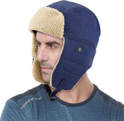 Darrahopens Fashion > Men's Fashion > Men's Hats & Caps Winter Aviator Hat Thickened Cotton with Earmuffs Navy Blue, One Size In Australia - Darrahopens