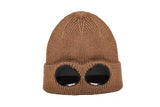 Winter Ski Hat with Goggles - Thermal Knit Beanie for Men & Women - Black