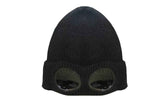 Winter Ski Hat with Goggles - Thermal Knit Beanie for Men & Women - Black