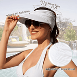 Darrahopens Fashion > Men's Fashion > Men's Hats & Caps Women's UPF 50+ UV Protection Sun Visor Hat |  That Girl Aesthetic High Ponytail Wide Brim Hat | Birthday Gift for Her Beach Golf Hiking Outdoor Daily Casual WearBlack